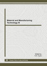 Enlarge image Cover: Material and Manufacturing Technology III - Trans Tech Publications Ltd