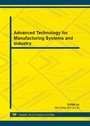 Cover: Advanced Technology for Manufacturing Systems and Industry - Trans Tech Publications Ltd