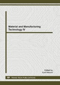 Enlarge image Cover: Material and Manufacturing Technology IV - Trans Tech Publications Ltd