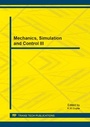 Cover: Mechanics, Simulation and Control III - Trans Tech Publications Ltd