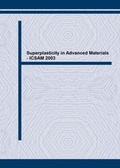 Cover: Superplasticity in Advanced Materials - ICSAM 2003 - Trans Tech Publications Ltd