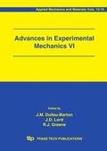 Cover: Advances in Experimental Mechanics VI - Trans Tech Publications Ltd