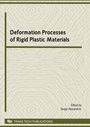Cover: Deformation Processes of Rigid Plastic Materials - Trans Tech Publications Ltd