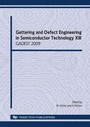 Cover: Gettering and Defect Engineering in Semiconductor Technology XIII - Trans Tech Publications Ltd