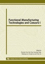 Cover: Functional Manufacturing Technologies and Ceeusro I - Trans Tech Publications