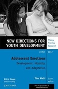 Cover: Adolescent Emotions: Development, Morality, and Adaptation - Jossey-Bass