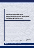 Cover: Journal of Metastable and Nanocrystalline Materials: Winter e-volume 2005 - Trans Tech Publications Ltd