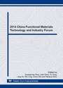 Cover: 2014 China Functional Materials Technology and Industry Forum - Trans Tech Publications Ltd