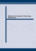 Cover: Materials for Advanced Technology Applications - Trans Tech Publications Ltd