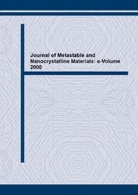 Enlarge image Cover: Journal of Metastable and Nanocrystalline Materials: e-Volume 2000 - Trans Tech Publications Ltd