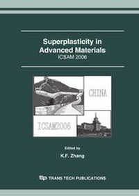 Enlarge image Cover: Superplasticity in Advanced Materials - ICSAM 2006 - Trans Tech Publications Ltd