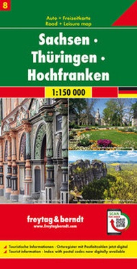Abbildung von: Sachsen - Thüringen - Hochfranken, Autokarte 1:150.000, Blatt 8 - Freytag-Berndt und ARTARIA