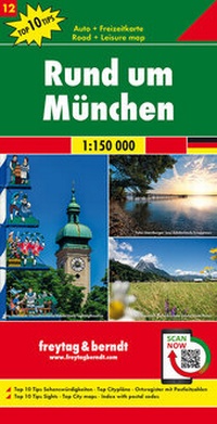 Abbildung von: Rund um München, Autokarte 1:150.000, Top 10 Tips, Blatt 12 - Freytag-Berndt und ARTARIA