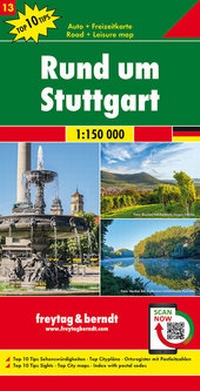 Abbildung von: Rund um Stuttgart, Autokarte 1:150.000, Top 10 Tips, Blatt 13 - Freytag-Berndt und ARTARIA