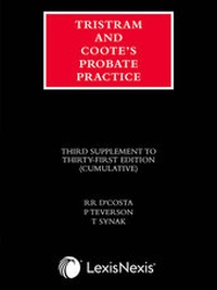 Abbildung von: Tristram and Coote's Probate Practice 31st edition Third Supplement - Butterworths Law