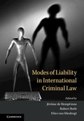 Cover: Modes of Liability in International Criminal Law - Cambridge University Press