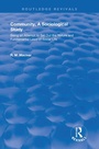 Cover: Community, A Sociological Study - Routledge