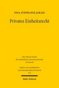 Bild: Privates Einheitsrecht - Mohr Siebeck