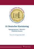 Cover: 13. Deutscher Slavistentag - Frank & Timme