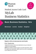 Cover: Mylab Statistics with Pearson Etext -- 18 Week Standalone Access Card -- For for Basic Business Statistics - Pearson