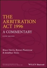 Enlarge image Cover: The Arbitration Act 1996 - A Commentary 5e - Wiley