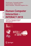 Cover: Human-Computer Interaction - INTERACT 2019 - Springer