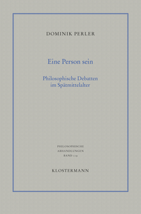 Abbildung von: Eine Person sein - Vittorio Klostermann Verlag