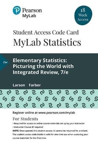 Enlarge image Cover: Mylab Statistics with Pearson Etext -- 18 Week Standalone Access Card -- For Elementary Statistics - Pearson