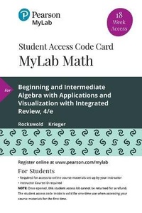 Enlarge image Cover: Mylab Math with Pearson Etext -- 18 Week Standalone Access Card -- For Beginning and Intermediate Algebra with Applications & Visualization with Integrated Review - Pearson