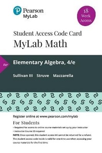 Abbildung von: Mylab Math with Pearson Etext -- 18 Week Standalone Access Card -- For Elementary Algebra - Pearson