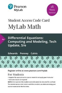 Enlarge image Cover: Mylab Math with Pearson Etext -- 18 Week Standalone Access Card -- For Differential Equations - Pearson