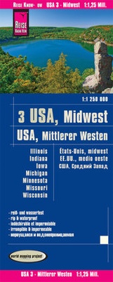 Abbildung von: Reise Know-How Landkarte USA 03, Mittlerer Westen / USA, Midwest (1.1.250.000) : Illinois, Indiana, Iowa, Michigan, Minnesota, Missouri, Wisconsin - Reise Know-How Verlag Peter Rump GmbH