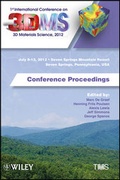 Cover: 1st International Conference on 3D Materials Science, 2012 - Wiley-TMS