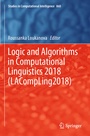 Cover: Logic and Algorithms in Computational Linguistics 2018 (LACompLing2018) - Springer