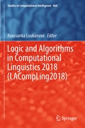 Cover: Logic and Algorithms in Computational Linguistics 2018 (LACompLing2018) - Springer