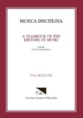 Cover: Musica Disciplina, Vol. 56, 2011 - American Institute of Musicology, Gmbh
