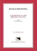Cover: Musica Disciplina, Vol. 57, 2012 - American Institute of Musicology, Gmbh