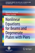 Cover: Nonlinear Equations for Beams and Degenerate Plates with Piers - Springer