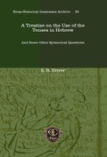 Cover: A Treatise on the Use of the Tenses in Hebrew - Gorgias Press
