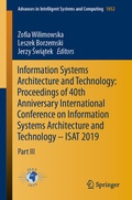 Cover: Information Systems Architecture and Technology: Proceedings of 40th Anniversary International Conference on Information Systems Architecture and Technology - ISAT 2019 - Springer