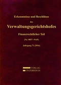 Cover: Erkenntnisse und Beschl&uuml;sse des Verwaltungsgerichtshofes - Verlag &Ouml;sterreich