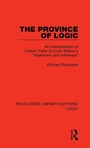 Cover: The Province of Logic - Routledge