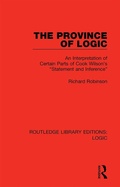 Cover: The Province of Logic - Routledge