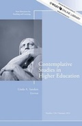 Cover: Contemplative Studies in Higher Education - Jossey-Bass