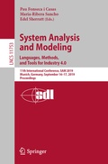 Cover: System Analysis and Modeling. Languages, Methods, and Tools for Industry 4.0 - Springer