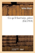 Cover: CE Qu'il Faut Taire, Piece - Hachette Livre - Bnf