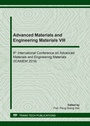 Cover: Advanced Materials and Engineering Materials VIII - Trans Tech Publications Ltd