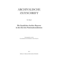 Abbildung von: Archivalische Zeitschrift 96 (2019) - Böhlau