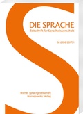 Cover: Die Sprache 52 (2016/17) 1 - Harrassowitz Verlag