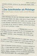 Cover: Der Schriftsteller als Philologe - K&ouml;nigshausen & Neumann